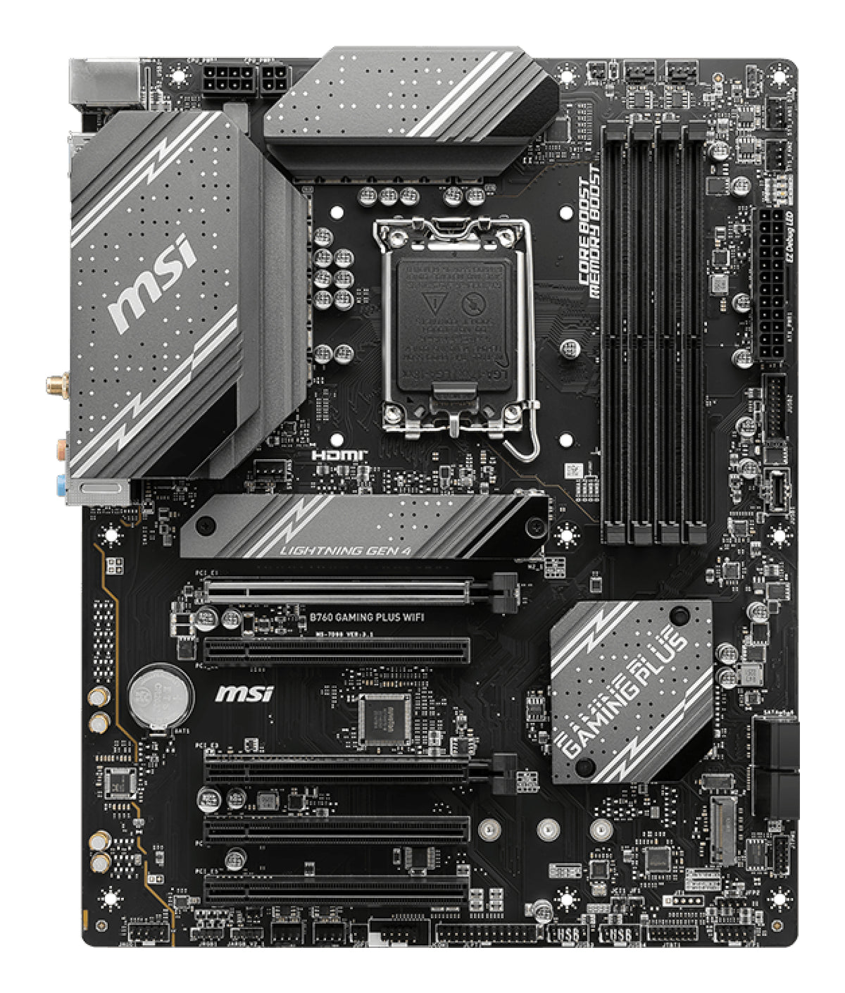 MOTHERBOARD MSI (B760 GAMING PLUS WIFI) SOCKET 1700, 4*DDR5 6800 MHZ, HDMI, DP, ATX