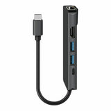 Steren USB-5295 base para laptop o replicador de puertos Alámbrico USB 3.2 Gen 1 (3.1 Gen 1) Type-C Gris, 100, 1000 Mbit