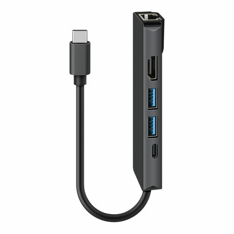Steren USB-5295 base para laptop o replicador de puertos Alámbrico USB 3.2 Gen 1 (3.1 Gen 1) Type-C Gris, 100, 1000 Mbit