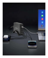 Manhattan Estación de carga GaN USB Power Delivery de 4 puertos, 240 W / PD 3.1, 4 puertos USB-C PD hasta 140 W por puerto, 240 W total, negro cargador de dispositivos móviles Corriente alterna 4 Si Interior