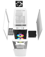 DeepCool CK560 carcasas ordenador ABS, SPCC, Vidrio templado Midi Tower PC Blanco