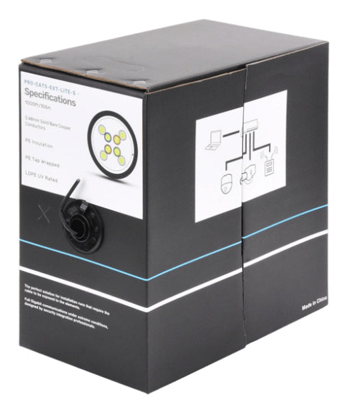 LinkedPRO PRO-CAT5-EXT-LITES cable de red Negro 305 m Cat5e U/UTP (UTP)