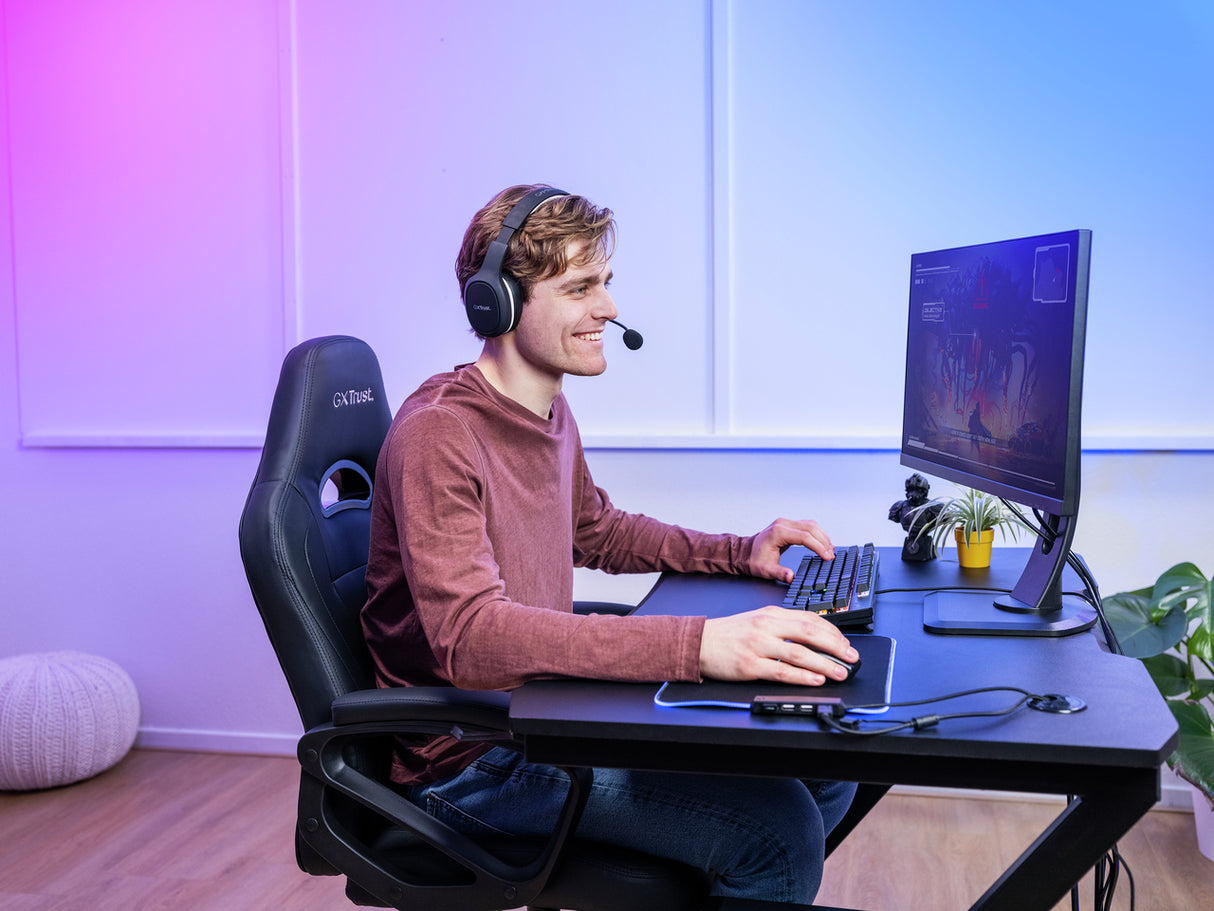 Trust GXT 765 Glide-Flex RGB Ratón Monocromo Nylon, Caucho Si Si