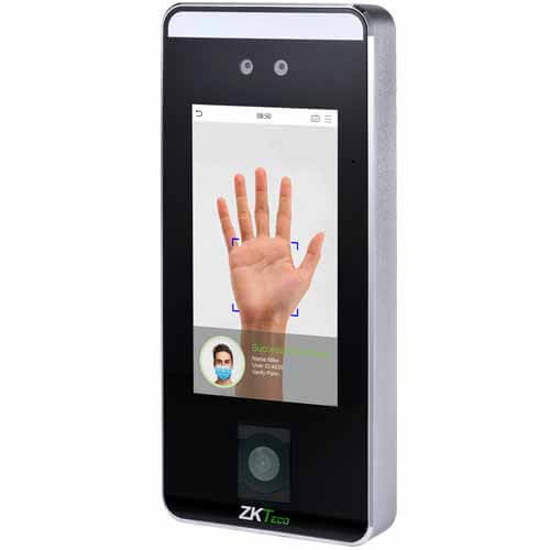 ZKTeco SpeedFace-V5L[QR] Terminal de reconocimiento facial Negro, Plata, Lector de código de acceso, Lector de chip/tarj