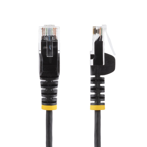 StarTech.com Cable de Red Ethernet CAT6 Delgado sin Enganches Negro de 10m - Cable RJ45 Snagless Slim de 28AWG - Alambre