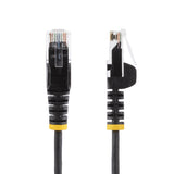 StarTech.com Cable de Red Ethernet CAT6 Delgado sin Enganches Negro de 10m - Cable RJ45 Snagless Slim de 28AWG - Alambre