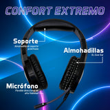 Vorago HS-501 auricular y casco Auriculares Alámbrico Diadema Juego Negro