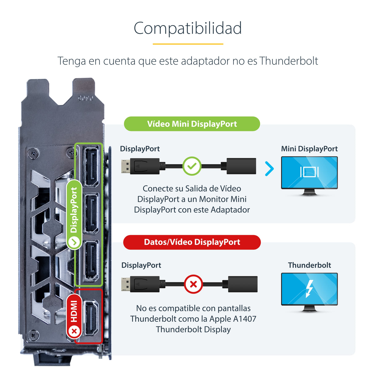 StarTech.com Cable de 15cm DisplayPort a Mini DisplayPort - de Vídeo 4K x 2K UHD - Cable de Extensión DP a mDP 1.2 Cable Derecho Derecho Níquel 1.2