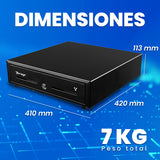 CAJON DE DINERO METAL VORAGO CD-100 5 BILLETES 8 MONEDAS RJ11
