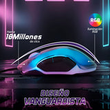 MOUSE VORAGO START THE GAME MO-505 ALAMBRICO RGB NEON HASTA 7,200 DPIS USB TRASPARENTE