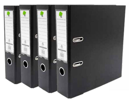 Techmakro KITCARP4NG carpeta de cartón Carta Negro, Anillo D, Almacenamiento, Cloruro de polivinilo (PVC)