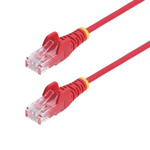 StarTech.com Cable de Red Ethernet CAT6 Delgado sin Enganches Rojo de 10m - Cable RJ45 Snagless Slim de 28AWG - Alambre 