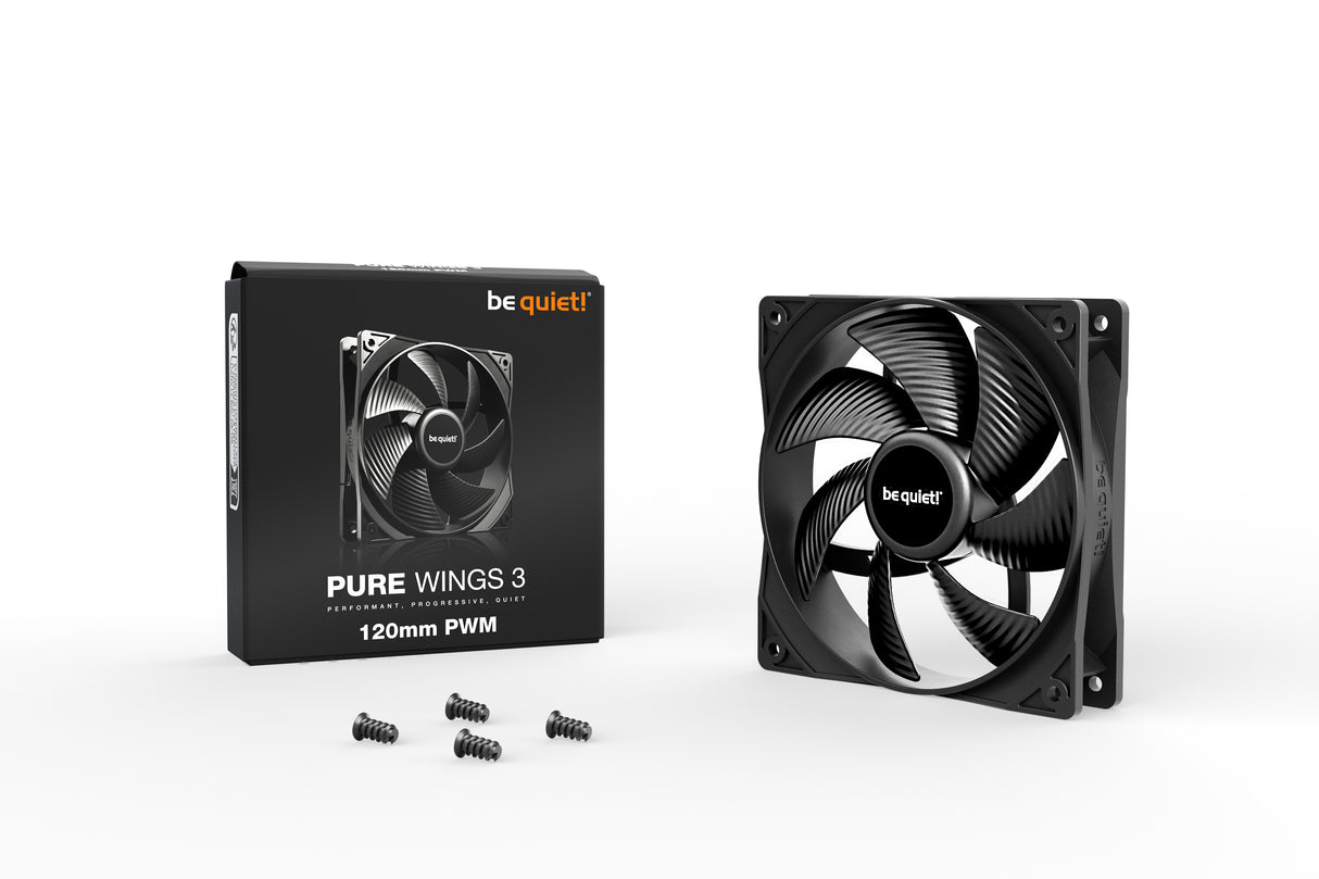 be quiet! Pure Wings 3 120mm PWM sistemas de refrigeración para ordenadores Carcasa del ordenador Ventilador 12 mm 1600 RPM
