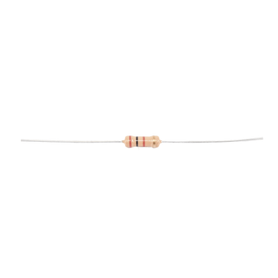 Resistencia de 2 k Ohm 1/2 Watt, 5% Axial, Película de Carbón.