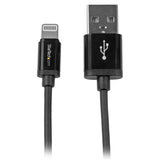 StarTech.com Cable Lightning a USB de 1m - Cable Cargador para iPhone / iPad / iPod - Cable de Carga Rápida - Certificación MFi de Apple - Negro Cable 1 m Lightning USB A Macho