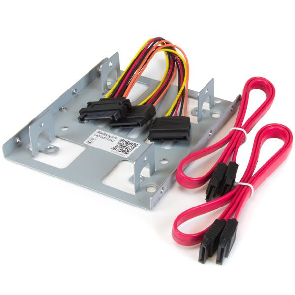 StarTech.com Bracket Adaptador Bandeja de Montaje 2 Unidades de Disco Duro HDD de 2,5" a Bahía de 3,5 Pulgadas paneles accesorios para ordenadores 8,89 cm (3.5") Panel de instalación Acero inoxidable 2