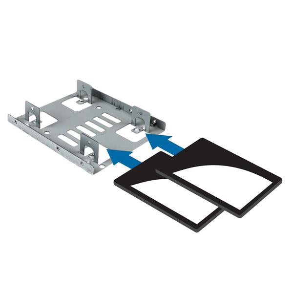 StarTech.com Bracket Adaptador Bandeja de Montaje 2 Unidades de Disco Duro HDD de 2,5" a Bahía de 3,5 Pulgadas paneles accesorios para ordenadores 8,89 cm (3.5") Panel de instalación Acero inoxidable 2