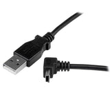 StarTech.com Cable Adaptador 1m USB A Macho a Mini USB B Macho Acodado en Ángulo hacia Arriba Cable USB 2.0 USB A Mini-USB B Macho/Macho