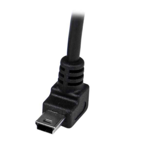 StarTech.com Cable Adaptador 1m USB A Macho a Mini USB B Macho Acodado en Ángulo hacia Arriba Cable USB 2.0 USB A Mini-USB B Macho/Macho