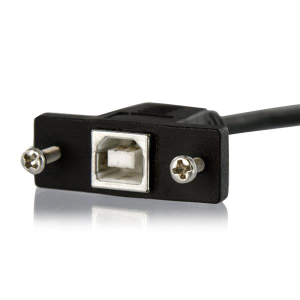 StarTech.com Cable de 91cm USB 2.0 para Montar Empotrar en Panel - Extensor Macho a Hembra USB B - Negro Cable USB 2.0 USB B USB B Macho