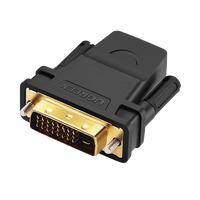 Ugreen 20124 cambiador de género para cable HDMI DVI Negro, Oro