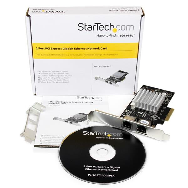 StarTech.com Tarjeta Adaptador de Red PCI Express PCI-E Gigabit Ethernet con 2 Puertos RJ45 Chipset Intel i350 tarjetas de red Alámbrico PCI Express Ethernet 2