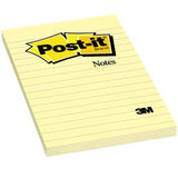 3M Post-it cuadernos y blocks 100 hojas Papel rayado Amarillo 101,6 mm