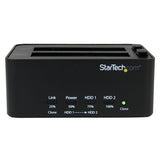 StarTech.com Duplicador y Borrador de Discos Duros de 2 Bahías - Clonador Copiador Autónomo de Discos Duros SATA - Docki