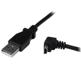 StarTech.com Cable Adaptador 2m USB A Macho a Mini USB B Macho Acodado en Ángulo hacia Abajo Cable USB 2.0 USB A Mini-USB B Macho