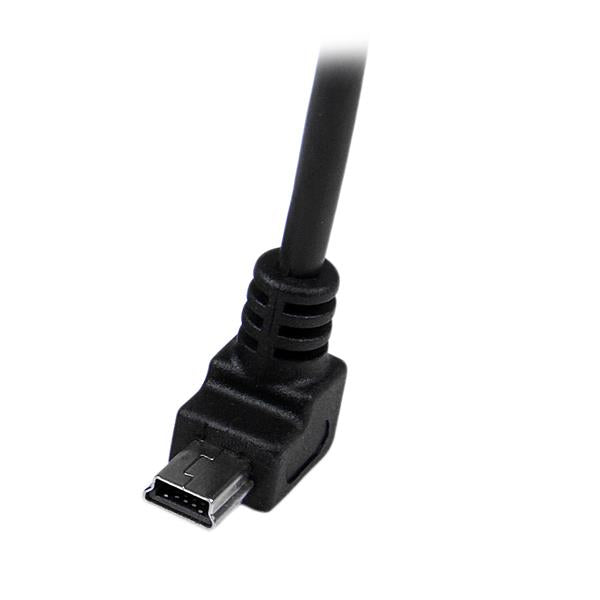 StarTech.com Cable Adaptador 2m USB A Macho a Mini USB B Macho Acodado en Ángulo hacia Abajo Cable USB 2.0 USB A Mini-USB B Macho