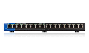 Linksys LGS116P dispositivo de redes No administrado Gigabit Ethernet (10/100/1000) Energía sobre Ethernet (PoE) Negro
