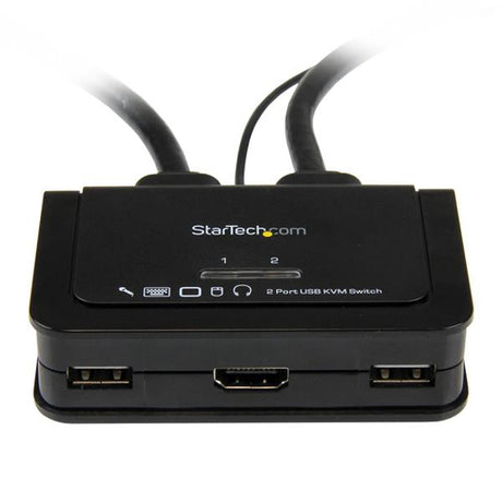StarTech.com Conmutador Switch KVM 2 puertos HDMI USB Audio con Cables Integrados - 1080p Interruptores KVM 2 USB No