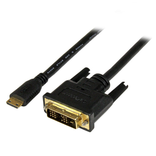 StarTech.com Cable de 1m Mini HDMI a DVI - Cable DVI-D a HDMI (1920x1200p) - Mini HDMI Macho de 19 Pines a DVI-D Macho -