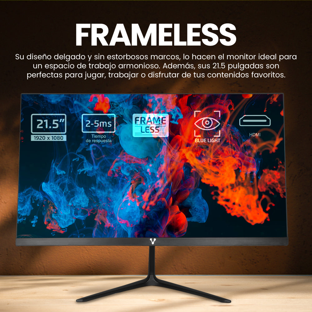 Vorago LED-W21-300-V4F monitor de computadora 54.6 cm (21.5") Full HD Negro