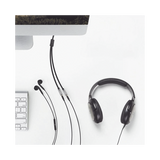 Cable Adaptador/Divisor de Audio de 3.5mm Macho a 2 Terminales de 3.5mm Hembra / 25 cm de Longitud / Cable TPE / Color Negro