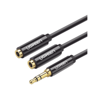 Ugreen 20816 cable de audio 0,0025 m 2,5mm 2 x 3.5mm Negro