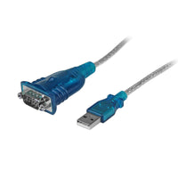 StarTech.com Cable Adaptador USB a Serie RS232 de 1 Puerto Serial DB9 - Macho a Macho Cable Gris 0,43 m USB 2.0 Type-A DB-9