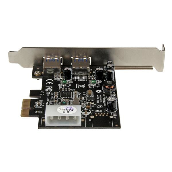 StarTech.com Adaptador Tarjeta Controladora PCI Express PCI-E 2 Puertos USB 3.0 con Alimentación Molex y UASP tarjetas y adaptadores de interfaz PCIe USB 3.2 Gen 1 (3.1 Gen 1) Full-height / Low-profile PCIe 2.0