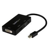 StarTech.com Adaptador Conversor de Mini DisplayPort a VGA DVI o HDMI - Convertidor A/V 3 en 1 para viajes Adaptadores d