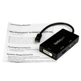 StarTech.com Adaptador Conversor de Mini DisplayPort a VGA DVI o HDMI - Convertidor A/V 3 en 1 para viajes Adaptadores d