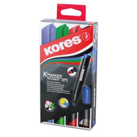 Kores M20945 marcador permanente Punta de cincel Negro, Verde, Rojo 4 pieza(s)