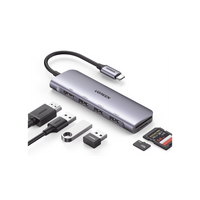 Ugreen 20956A hub de interfaz USB Tipo C 5000 Mbit/s Plata
