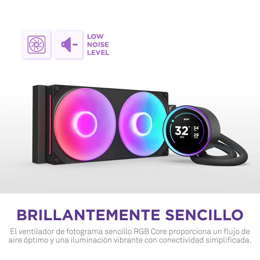 NZXT Kraken Elite 280 RGB Procesador Refrigerador de líquidos todo en uno 14 cm Negro 1 pieza(s)