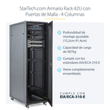 StarTech.com Rack Armario de Equipos de 4 Columnas 42U - Profundidad de 36in - Rack Armario de 19 Pulgadas con Ruedas -