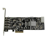 StarTech.com Adaptador Tarjeta PCI Express PCI-E 4 Puertos USB 3.0 UASP Bus Doble con Alimentación Molex SATA Tarjetas y