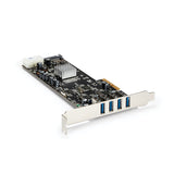 StarTech.com Adaptador Tarjeta PCI Express PCI-E 4 Puertos USB 3.0 UASP 2 Canales de 5Gbps con Alimentación Molex SATA T