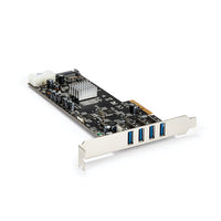 StarTech.com Adaptador Tarjeta PCI Express PCI-E 4 Puertos USB 3.0 UASP 2 Canales de 5Gbps con Alimentación Molex SATA T