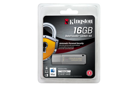 Kingston Technology DataTraveler Locker+ G3 16GB Memoria Flash 16 GB USB tipo A 3.2 Gen 1 (3.1 Gen 1) 135 MB/s