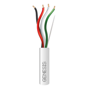 Bobina de 152 Metros (500 Pies) / Cable de Cobre / 4 x 18 AWG / Riser / Color Blanco / Para Aplicaciones de Alarmas de Intrusión/Control de Acceso/ Au