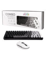 Kit Teclado y Mouse Techzone Gradient Black conexión inalámbrica con 85 teclas y Mouse con 4 Botones DPI 1600